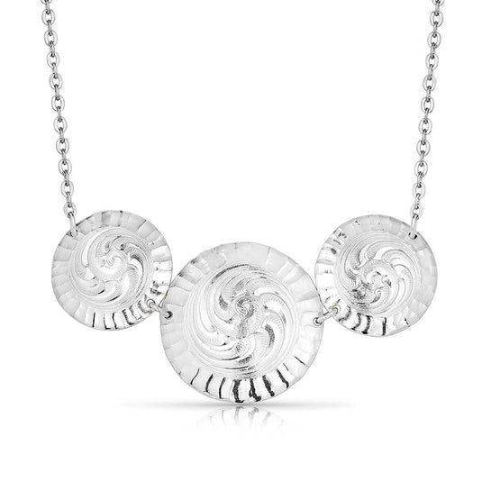 NC5813SV - Montana Silversmiths Sundance Conchos Necklace
