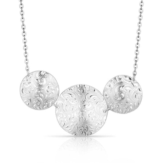 NC5813SV - Montana Silversmiths Sundance Conchos Necklace