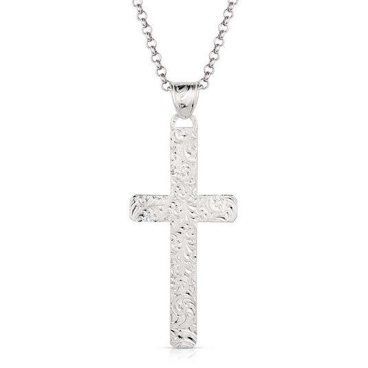 NC5890 - Montana Silversmiths Brilliant Belief Cross Necklace