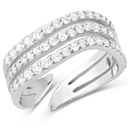 RG5609 - Montana Silversmiths Calm Waters Crystal Open Ring