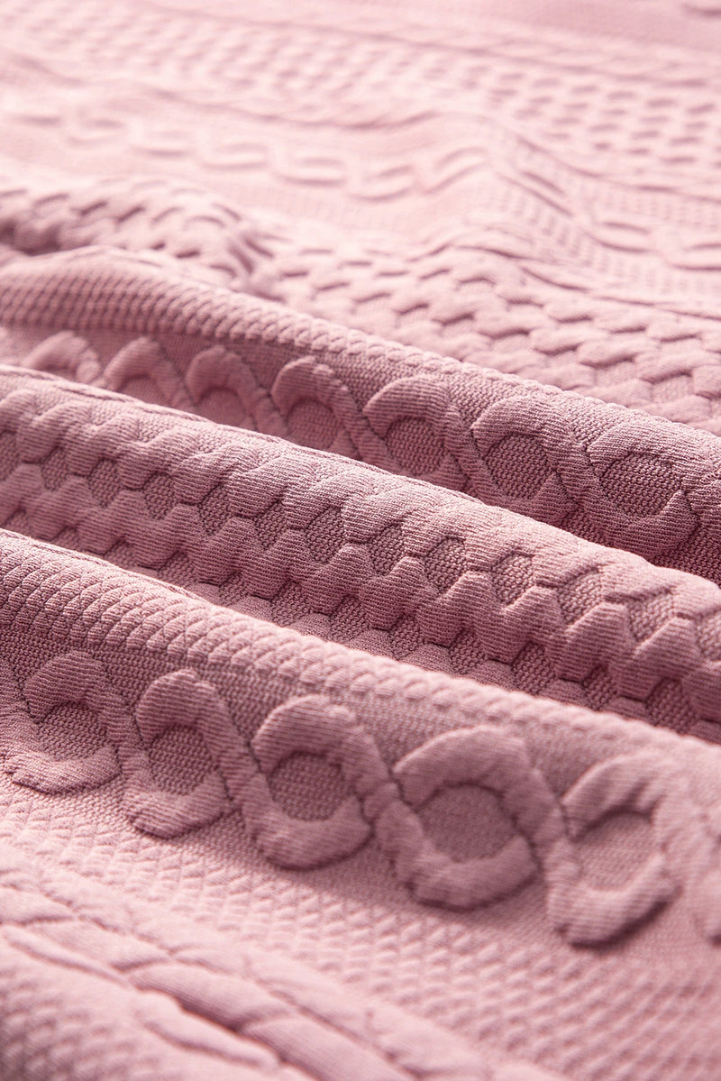Load image into Gallery viewer, DLLS263 - Ladies Sepia Rose Cable Texture Puff Sleeve Loose Shacket
