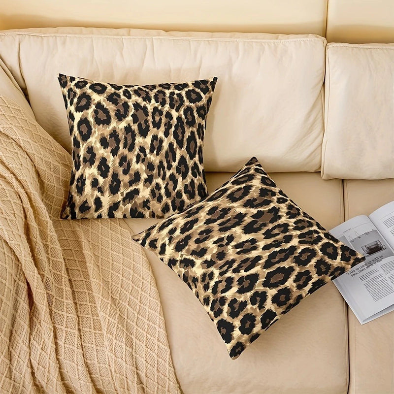 Load image into Gallery viewer, TMPL106 - 2 Piece Set - 18&quot; x 18&quot; Leopard Print Throw Pillows
