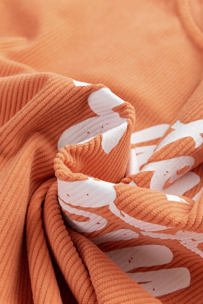 Load image into Gallery viewer, DLLS990 - Ladies Orange Whatever Spices Your Pumpkin Corded Pullover Sweatshirt
