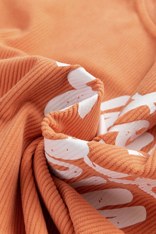 DLLS990 - Ladies Orange Whatever Spices Your Pumpkin Corded Pullover Sweatshirt