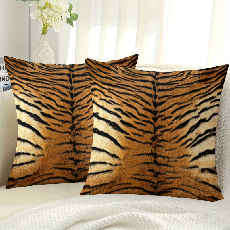 Load image into Gallery viewer, TMPL111 - 2 Piece Set - 18&quot; x 18&quot; Tiger Print Throw Pillows
