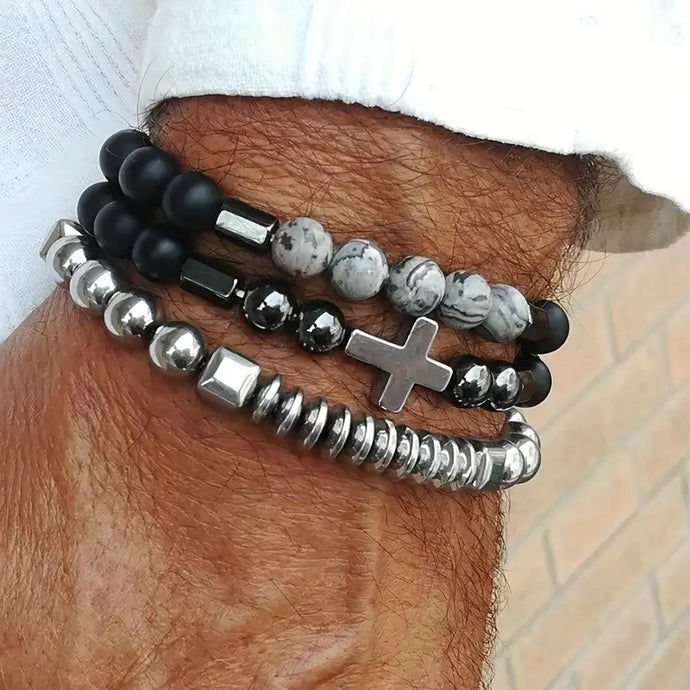 TMBC22 - Cross Bracelet 3 Piece Set