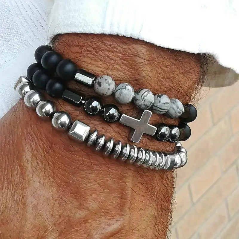 Load image into Gallery viewer, TMBC22 - Cross Bracelet 3 Piece Set
