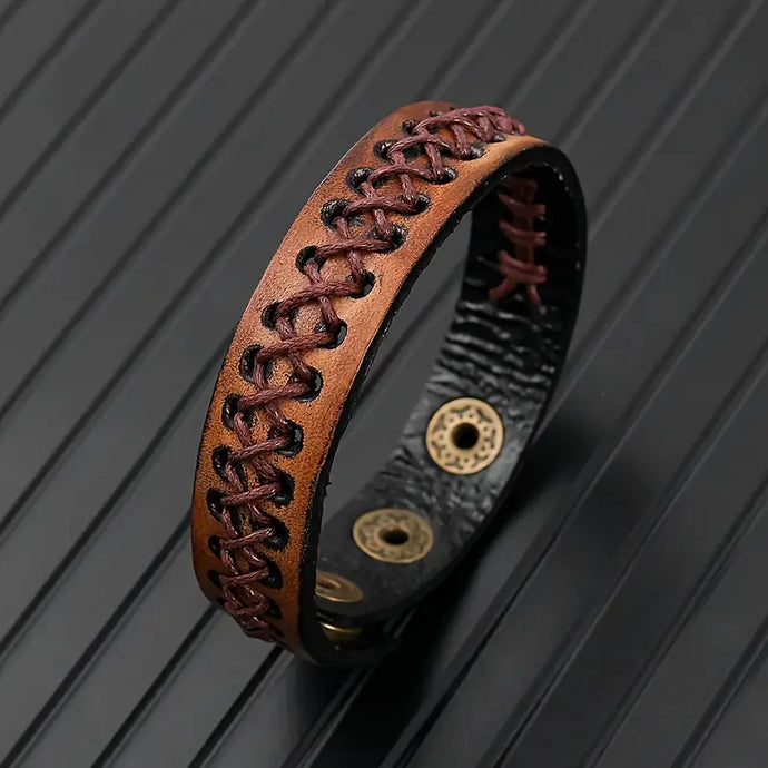 TMBC24 - Handmade Woven Leather Bracelet