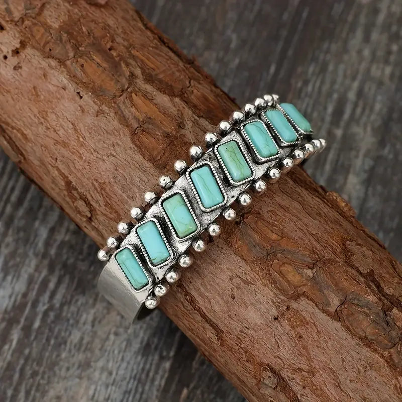 Load image into Gallery viewer, TMBC31 - 8 Stone Turquoise Bangle Bracelet
