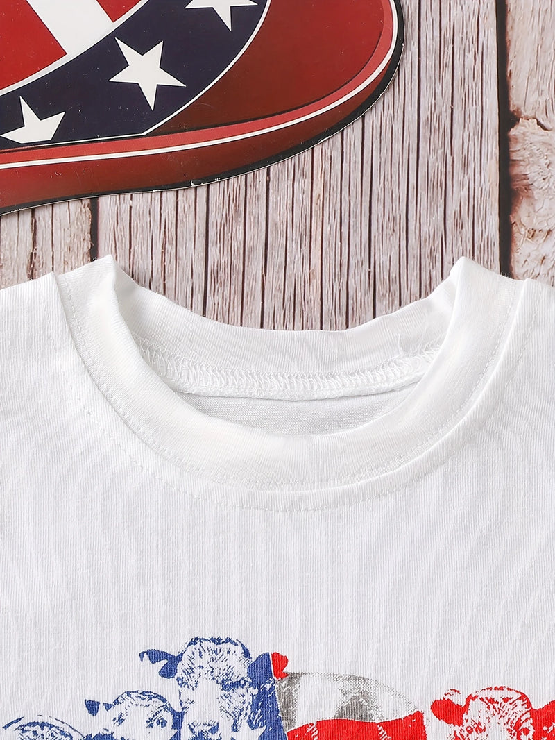 Load image into Gallery viewer, TMCHD34 - Baby &amp; Child 2 Piece Set Patriot Cow
