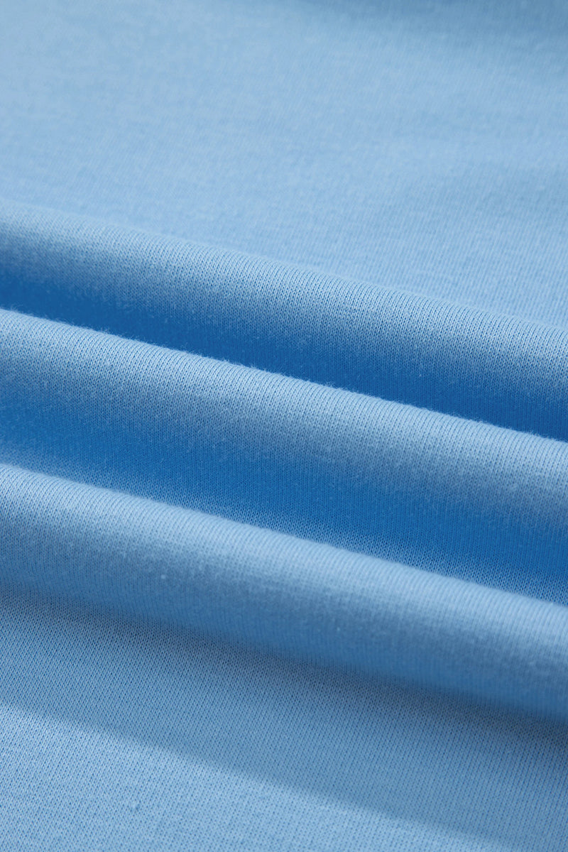 Load image into Gallery viewer, DLLS933 - Ladies Beau Blue Solid Color V Neck Tee Drawstring Pant Set
