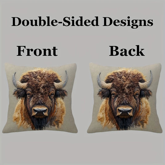 TMPL14 - 1 Piece American Buffalo Print Throw Pillow