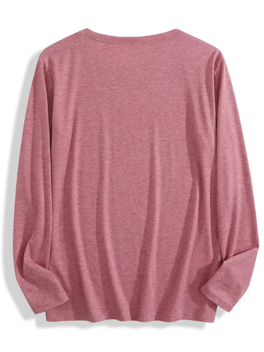 TMTSHT139 - Ladies Fuchsia Long Sleeve Fall Graphics Tee