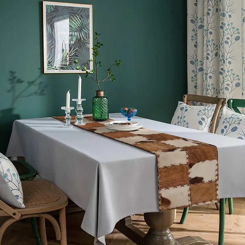 Load image into Gallery viewer, TMPLMT3 - 13&quot; x 72&quot; Cowhide Print Table Runner
