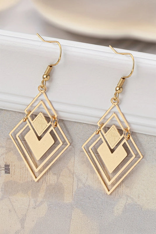 DLLER 19 - Gold Vintage Geometric Plated Alloy Dangle Earrings