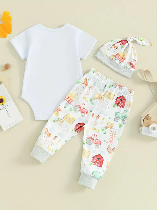 TMCHD54 - New To The Farm 3 Piece Romper Set