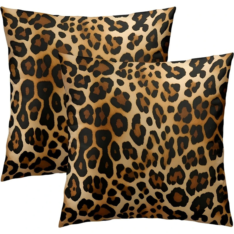 Load image into Gallery viewer, TMPL113 - 2 Piece Set - 18&quot; x 18&quot; Leopard Print Throw Pillows
