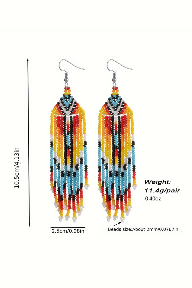 Load image into Gallery viewer, DLLER 14 - White Western Rice Bead Tassel Hook Earring
