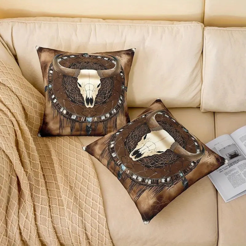 Load image into Gallery viewer, TMPL46 - Set of 2 - 18&quot; x 18&quot; Steerhead Throw Pillows
