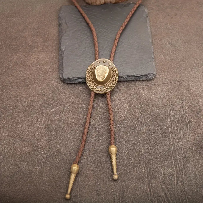 TMBL02 - Brown Cowboy Hat Bolo Tie