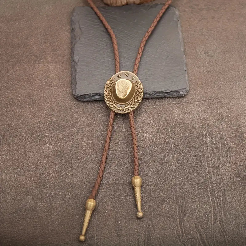 Load image into Gallery viewer, TMBL02 - Brown Cowboy Hat Bolo Tie
