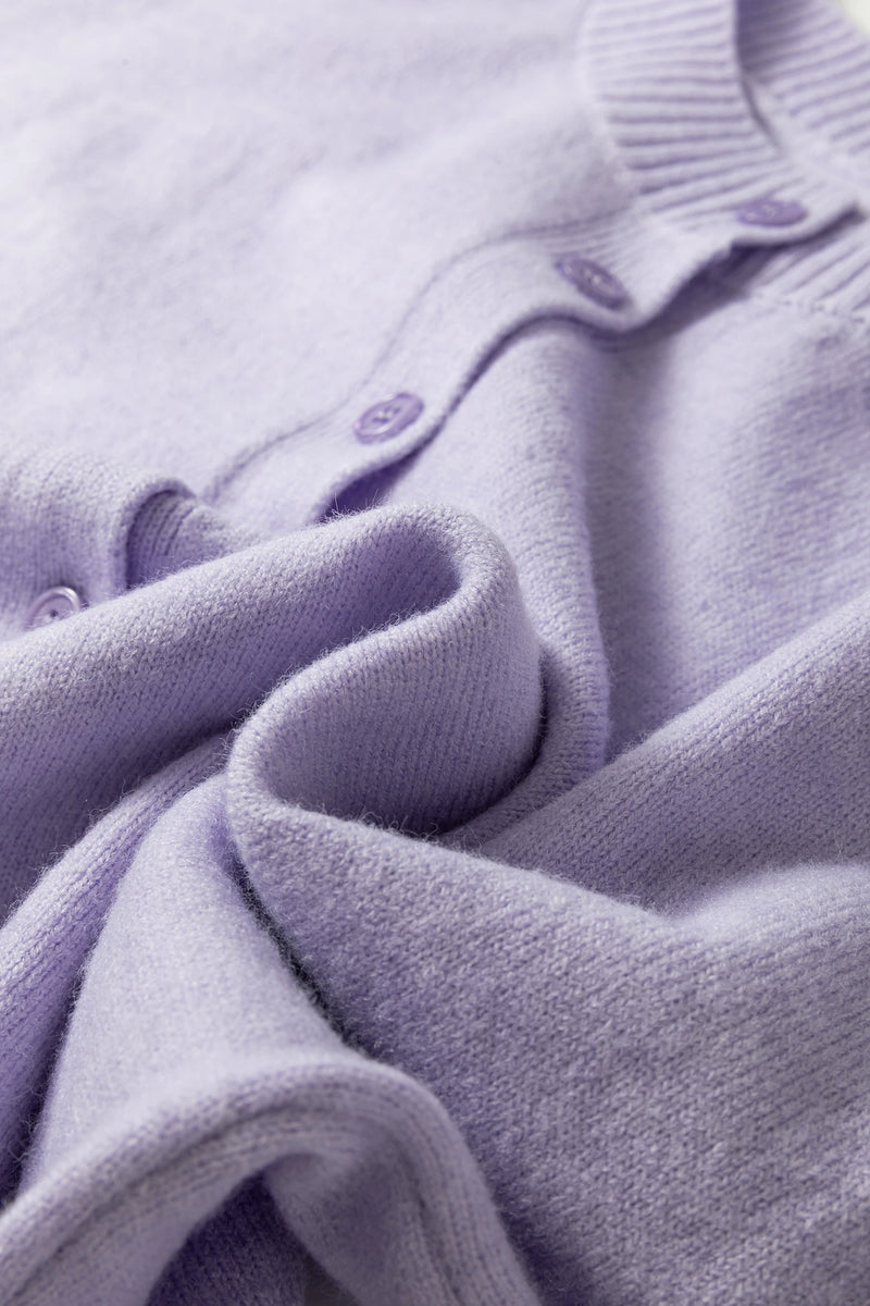 Load image into Gallery viewer, DLLS418 - Ladies Lavendula 3/4 Sleeve Boxy Knit Button Down Sweater Cardigan
