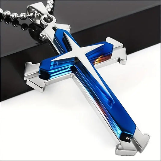 TMNK7 - Men's MultiLayer Cross Necklace