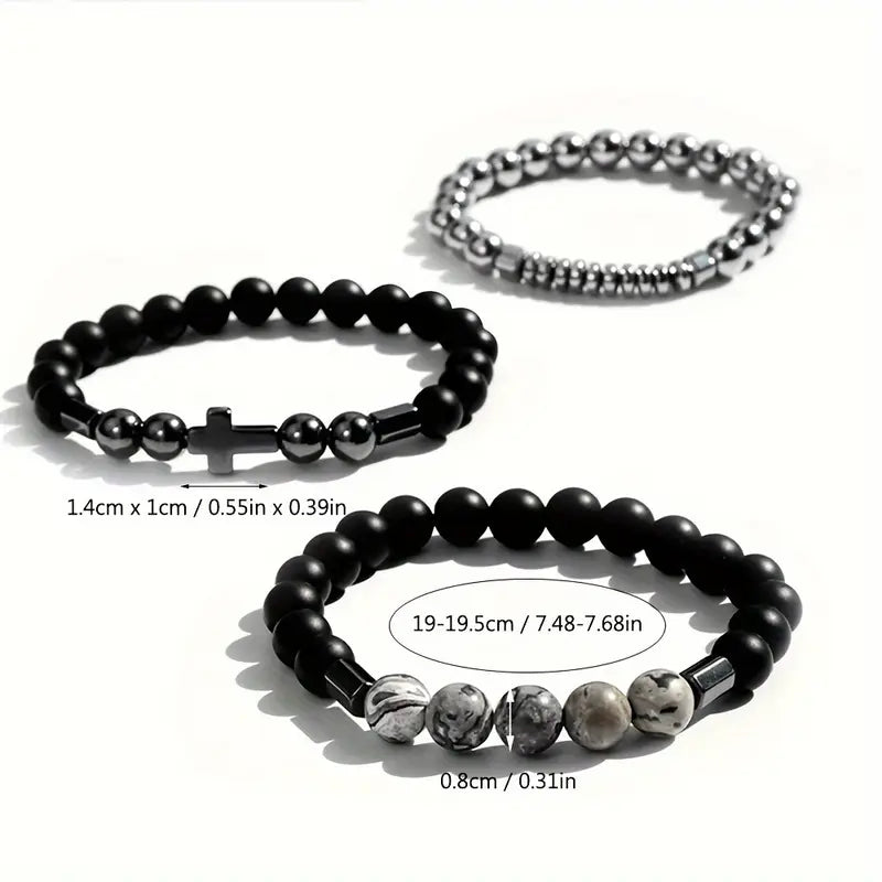 Load image into Gallery viewer, TMBC22 - Cross Bracelet 3 Piece Set
