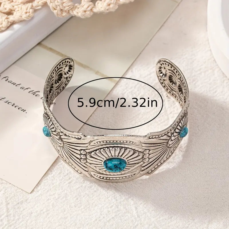 Load image into Gallery viewer, TMBC42 - Triple Stone Open Bracelet
