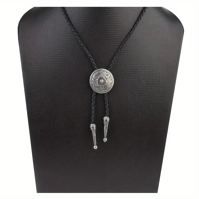 Load image into Gallery viewer, TMBL03 - Round Carved Bolo Tie
