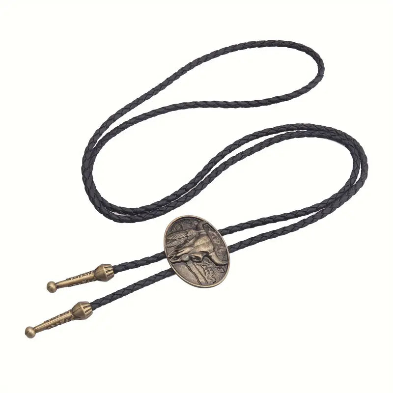 Load image into Gallery viewer, TMBLO5 - Bronze Oval Bolo Tie
