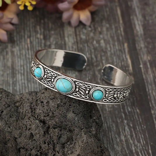 TMBC9 - Synthetic Turquoise Bangle Bracelet