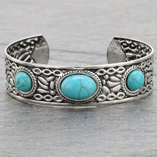 TMBC9 - Synthetic Turquoise Bangle Bracelet