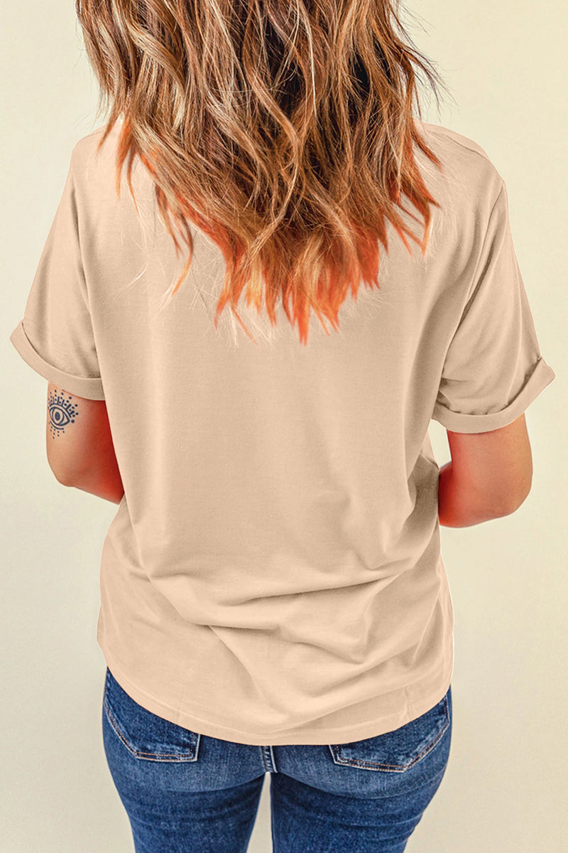 Load image into Gallery viewer, DLLS756 - Ladies Khaki Western HOWDY Slogan Casual Graphic T-Shirt
