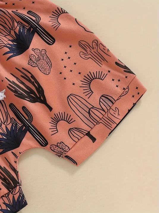 TMCHD13 - Baby Boys 2 Piece Cowboy Print Outfit