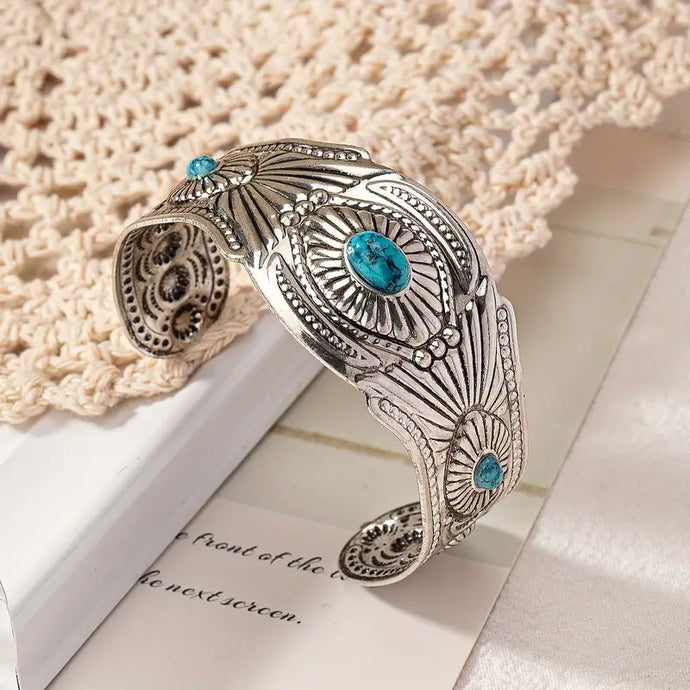 TMBC42 - Triple Stone Open Bracelet