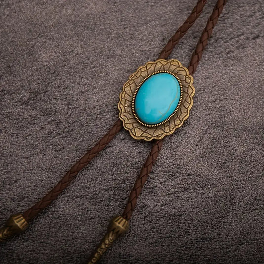 TMBLO11 - Turquoise Brown Bolo Tie