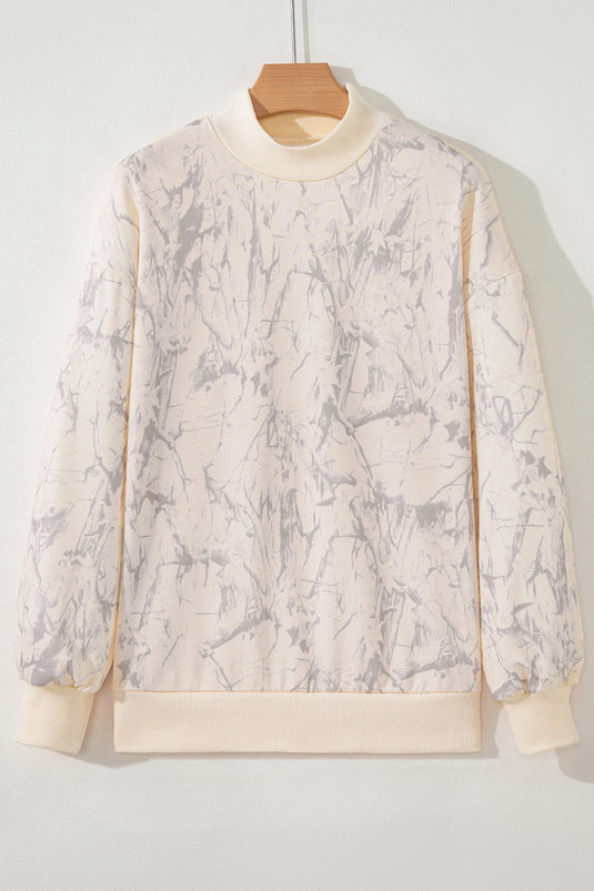 DLLS239 - Ladies Khaki Camo Mock Neck Baggy Sweatshirt