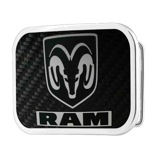 BU-RAM-CRBN - Dodge Ram Carbon Fiber Reverse Brushed Belt Buckle