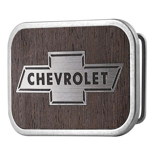 BU-CHV-WLNT - Chevy Bowtie Black Walnut Belt Buckle