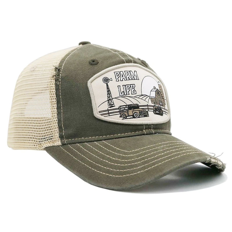 Load image into Gallery viewer, CAP-122-G - Green "Farm Life" Trucker Cap
