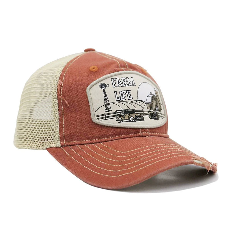 Load image into Gallery viewer, CAP-122-R - Redwood "Farm Life" Trucker Cap

