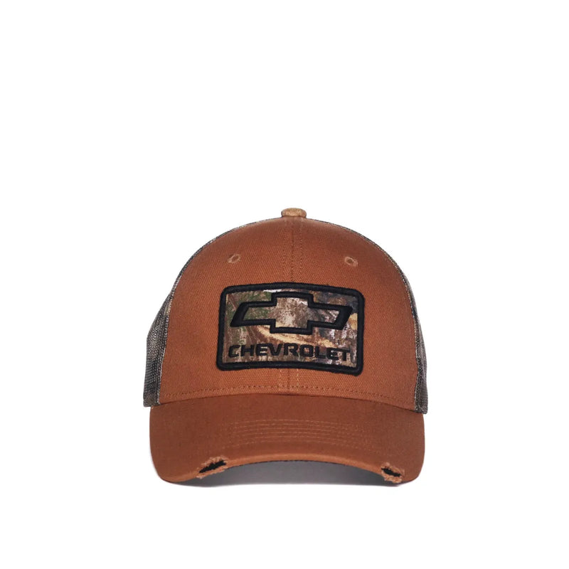 Load image into Gallery viewer, GEN18A - Chevrolet Weathered Cotton Cap With Camo Mesh
