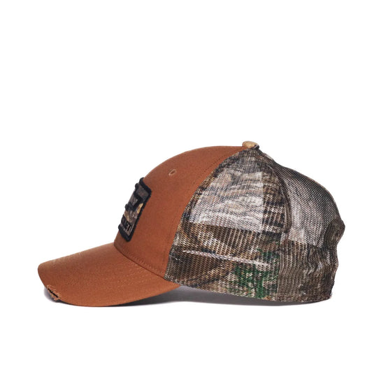 GEN18A - Chevrolet Weathered Cotton Cap With Camo Mesh