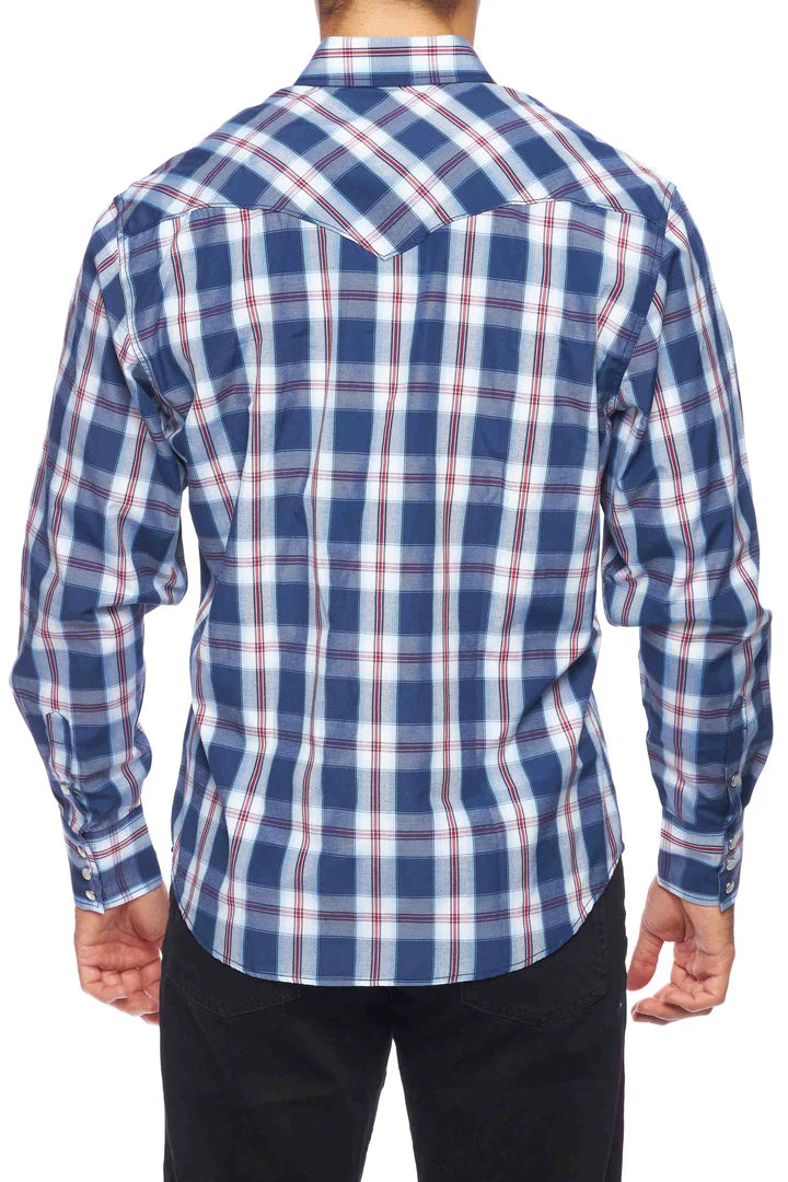 Load image into Gallery viewer, PS400-403 - Rodeo Clothing Men&#39;s Western Long Sleeve Pearl Snap Plaid Shirt
