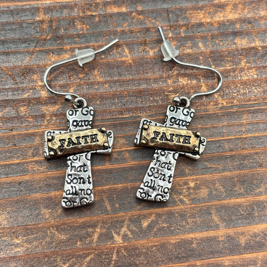 TMER112 - Faith Cross Earrings