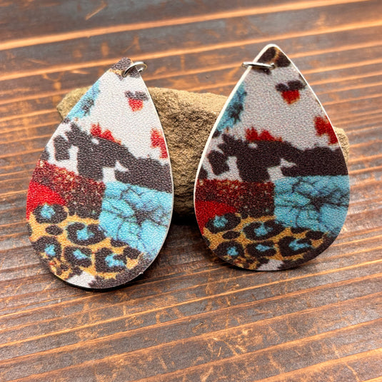 TMER104 - Western PU Leather Drop Earrings