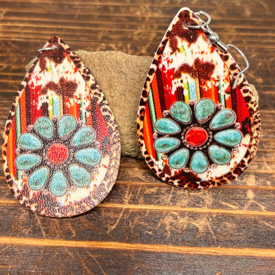 TMER98 - Western PU Leather Drop Earrings