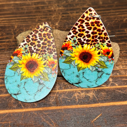 TMER99 - Western PU Leather Drop Earrings