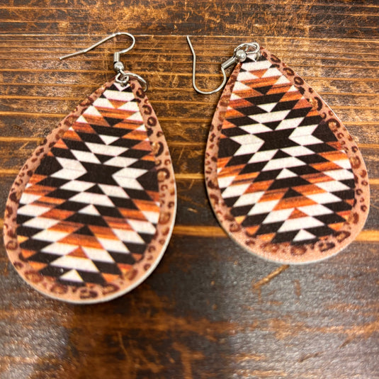 TMER97 - Western PU Leather Drop Earrings